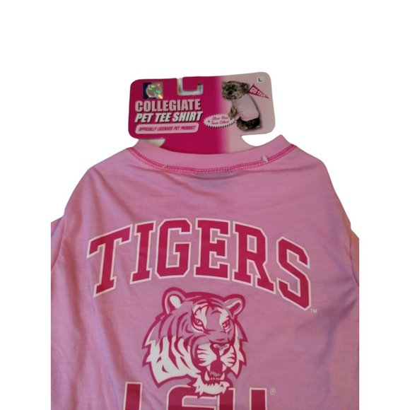 NCAA Pink Dog Shirt Large Louisiana State University Tigers - Picture 5 of 5
